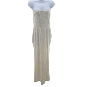 MESHki Strapless Glitter Maxi Dress Formal Evening‎ Gown Size L